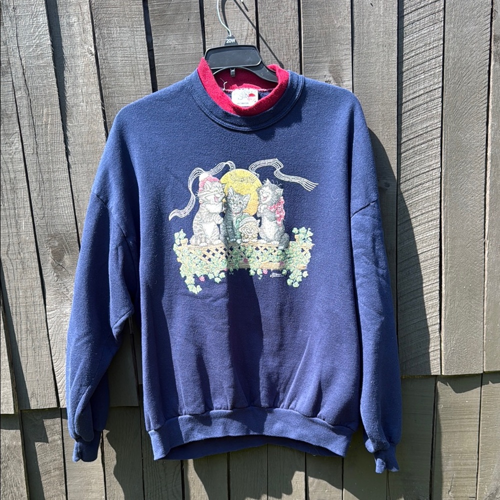 Singing Cat Women’s Sweatshirt Vintage Morning Sun 3X